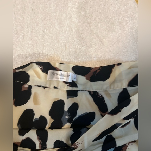 Cheetah print wrap skirt large women midi adjustable tie - Picture 5 of 8